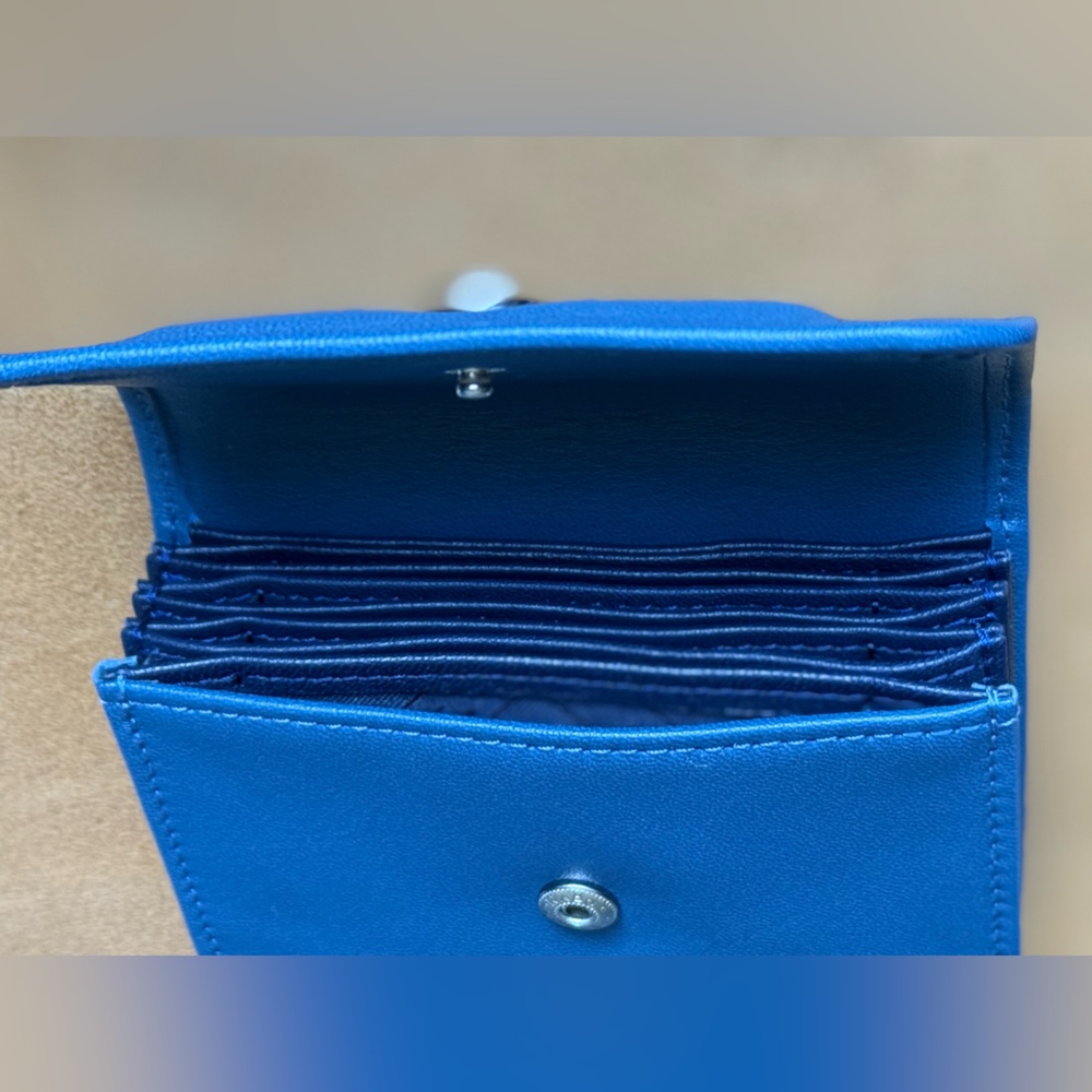 Lonchamp Blue Leather card Holder Wallet for women - Picture 4 of 7